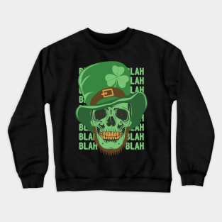 Skull Saint Patrick Day Shirt Happy St Patty's Day. Crewneck Sweatshirt